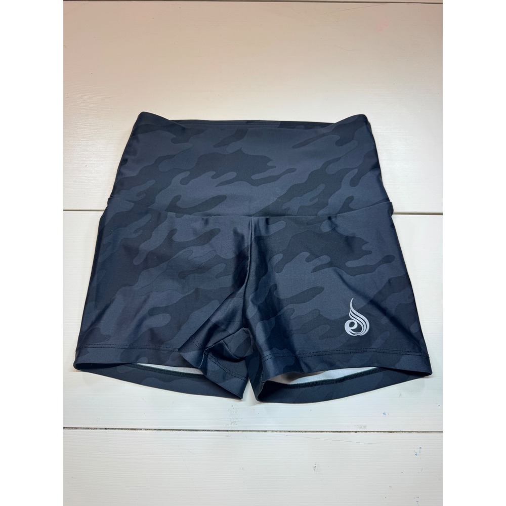 Ryderwear Womens XS Black Camo High Waisted Scrunch Bum Athletic Gym Shorts